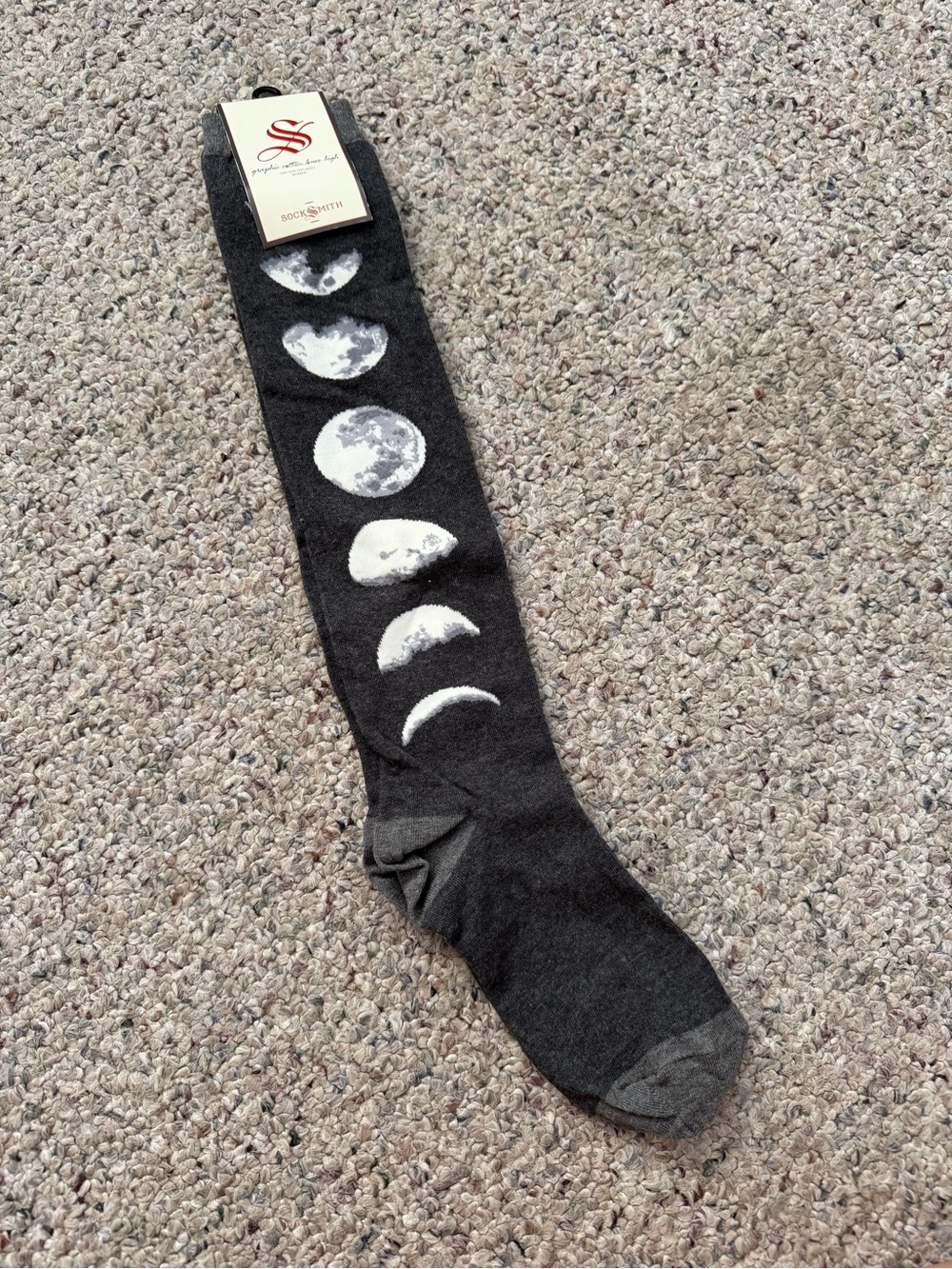 NWT Moon Phase Crew Socks - Dark Gray